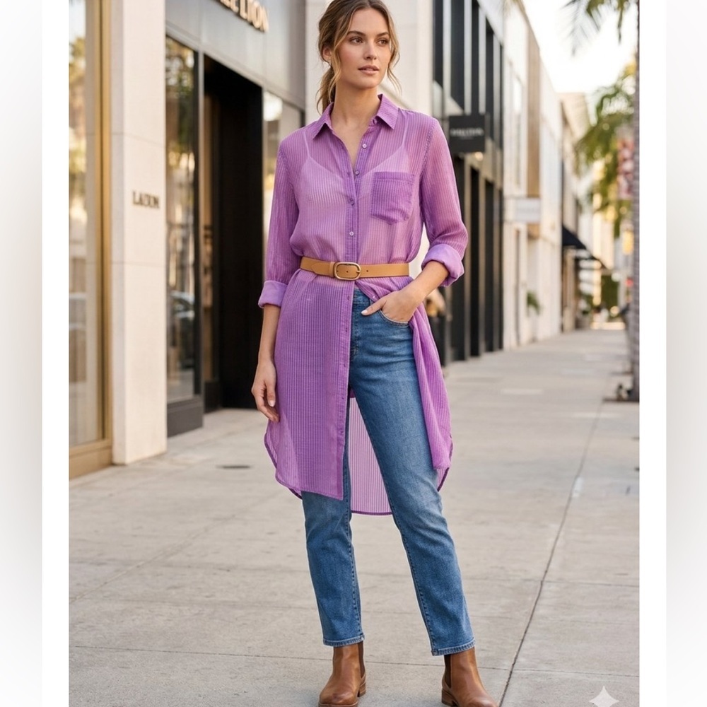 Anthropologie Akemi + Kin Purple button down Top